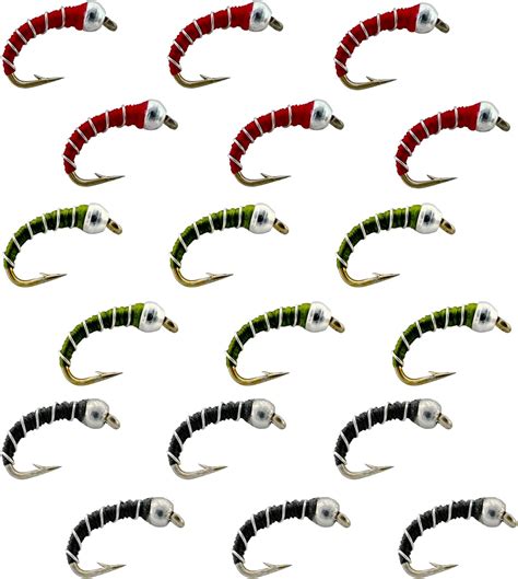 Amazon.com : Thor Outdoor Zebra Midge - 18 Pc Nymph Fly Set - Black ...