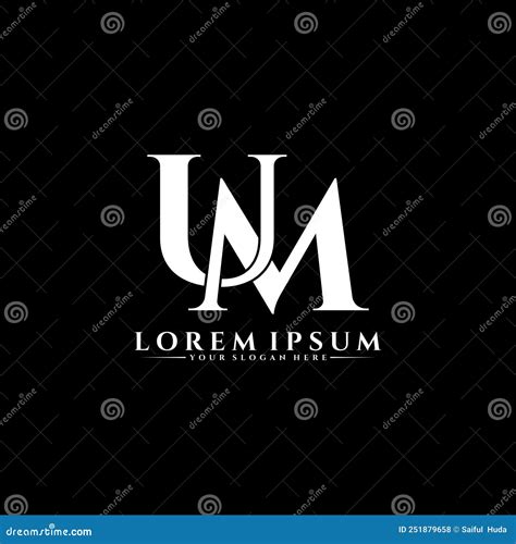 Letter Um Simple Monogram Logo Icon Design Stock Vector Illustration