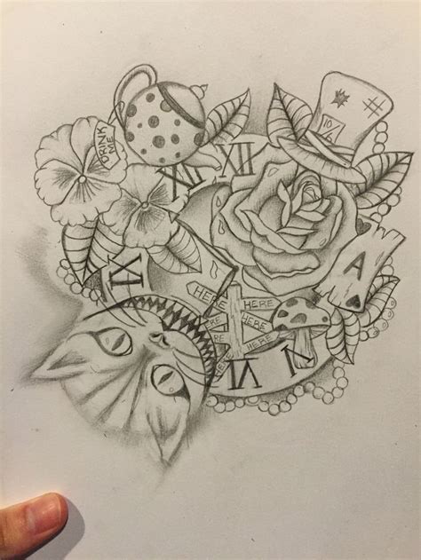 Pin By Bobbie King On Drawings Alice And Wonderland Tattoos Alice In