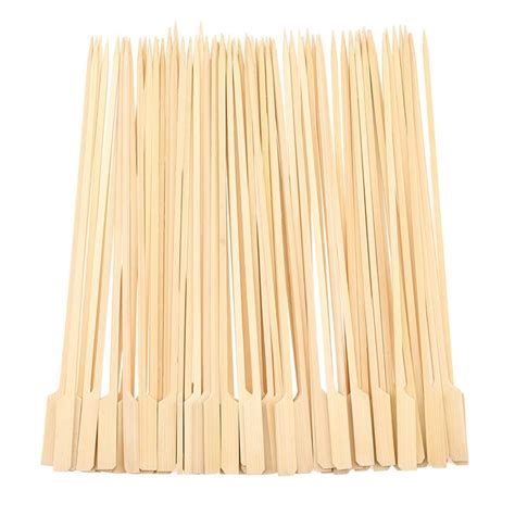 Pcs Bbq Wooden Bamboo Paddle Skewers Disposable Grandado