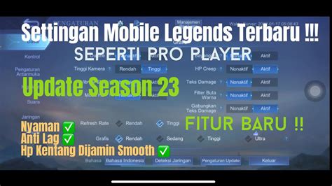 Cara Setting Pengaturan Mobile Legends Terbaru Season Settingan