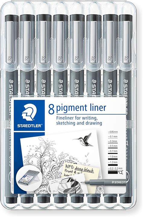 Staedtler Pigment Liner Feutres de dessin à encre pigmentée noire