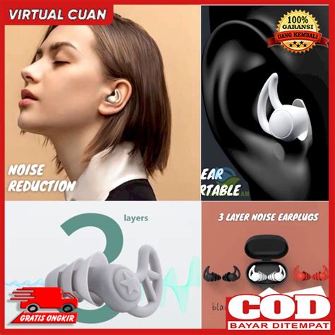 Jual Penyumbat Telinga 3 Layers Earplug Peredam Suara Silicone Earplugs