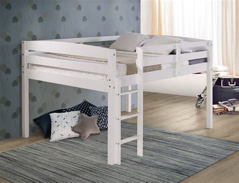 Concord Full Size Junior Loft Bed White Finish