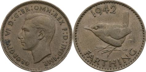 Großbritannien Farthing 1942 George VI 1936 1952 Kursmünze 1937