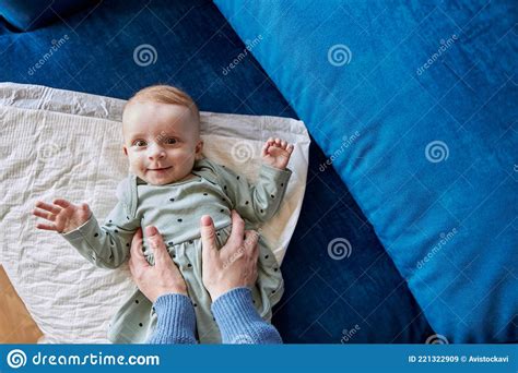 Mother Touching With Hands Newborn Baby Girl Stock Image Image Of