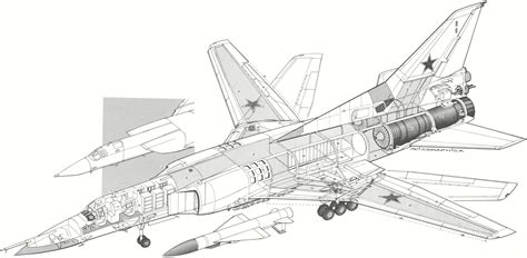 Tupolev Tu-22 Cutaway Drawing in High quality