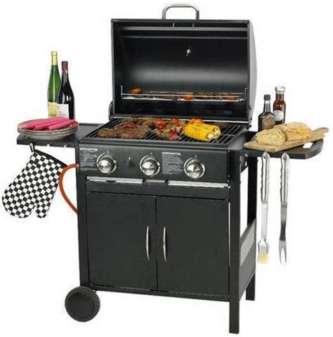 Gas Grill BBQ With 3 Burners Edco Hardware Heaven