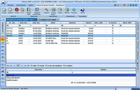 Nexus Erp Posibilitate Transmitere Facturi La Bonuri Fiscale Prin