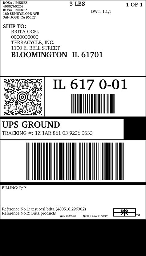 Up Label Template