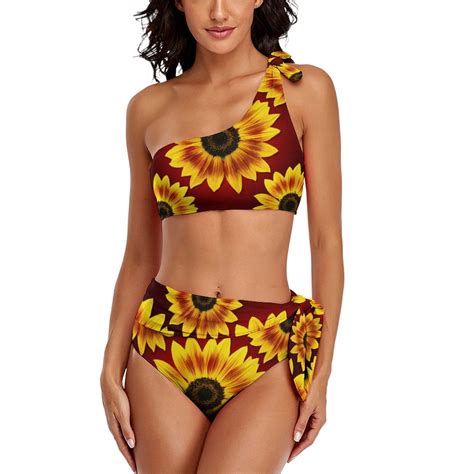 Wear Beach Cut High Set Bikini Fashion Waist High Swimwear Flowers