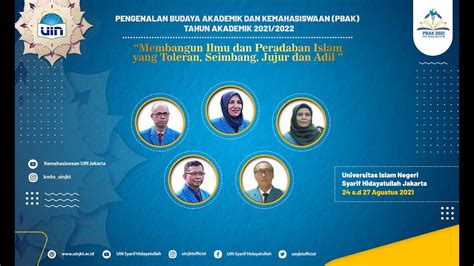 Pengenalan Budaya Akademik Dan Kemahasiswaan Pbak Tahun Uin