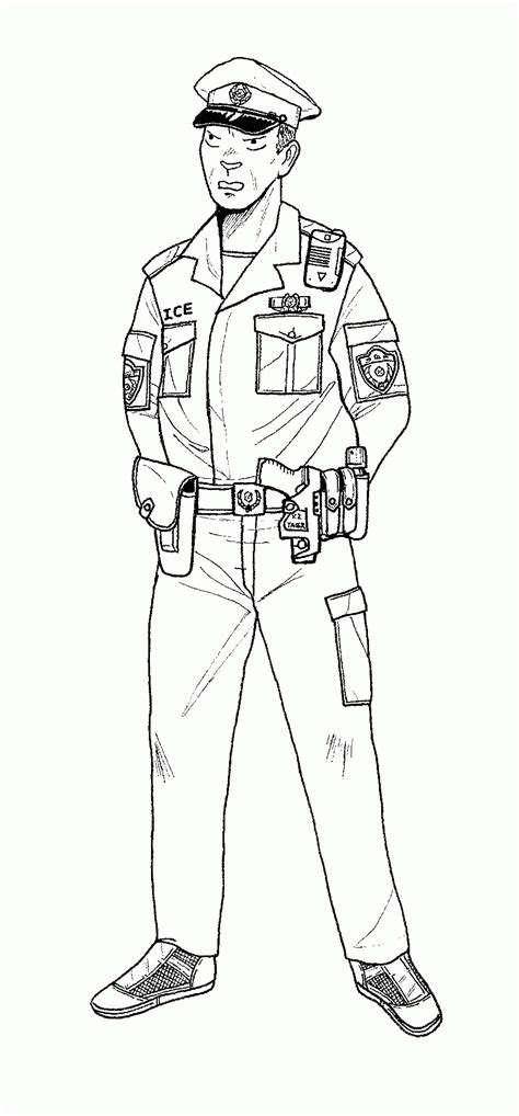 POLICE MAN COLORING PAGE - Coloring Home