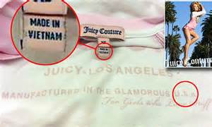 Juicy Couture Labels On The Same Top Say Manufactured In The