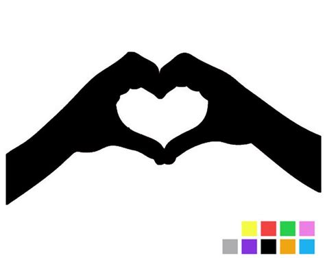 Love Heart Hands Silhouette - With Personalisation Option | Hand ...