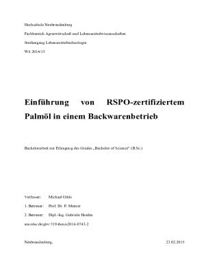 Ausf Llbar Online Einfhrung Von Rspo Zertifiziertem Palml In Einem