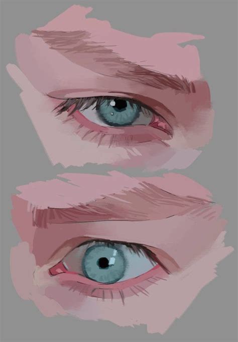 Two Blue Eyes Are Shown In Three Different Angles