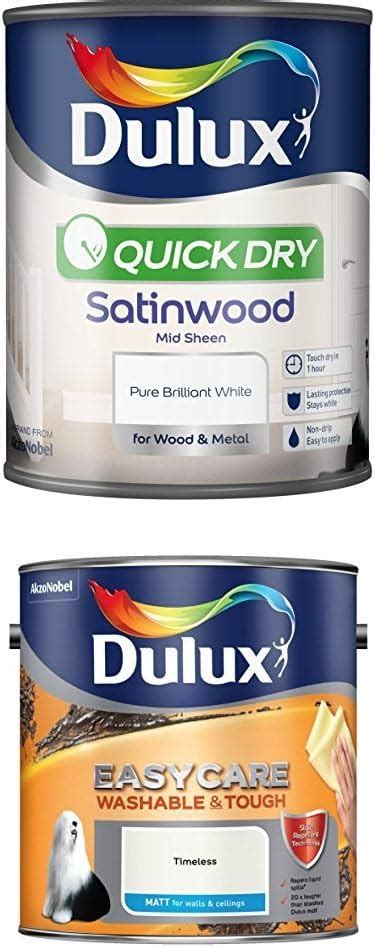 Dulux Quick Dry Satinwood Paint 750 Ml Pure Brilliant White Easycare