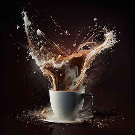 Premium Photo A Splash Of Coffee Cup