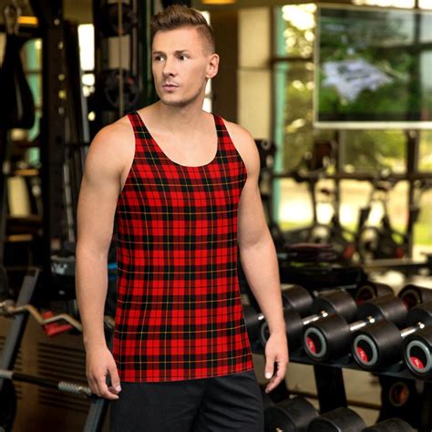 Plaid Tank Top Mens Red Tartan Plaid Mens Tank Top Mens Tank Top For