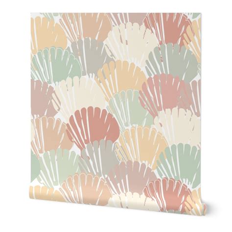 Seashells Abstract Sea Shells Marine Wallpaper Spoonflower