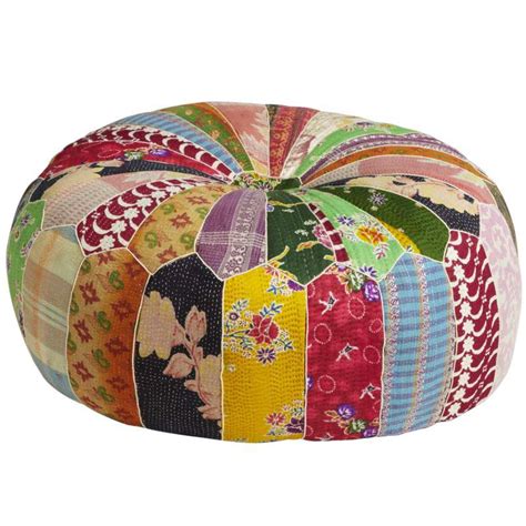 Old Bengali Patch Pouf Ottoman Pouf Ottoman Floor Pouf Ottoman