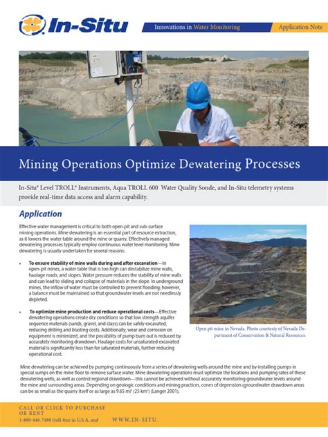 Mine Dewatering Mining Operations Optimize Dewatering Processes | PDF ...