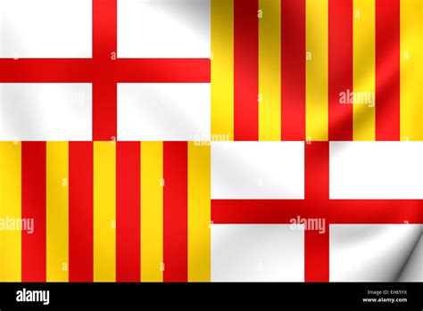 Flag of Barcelona, Spain. Close Up Stock Photo - Alamy