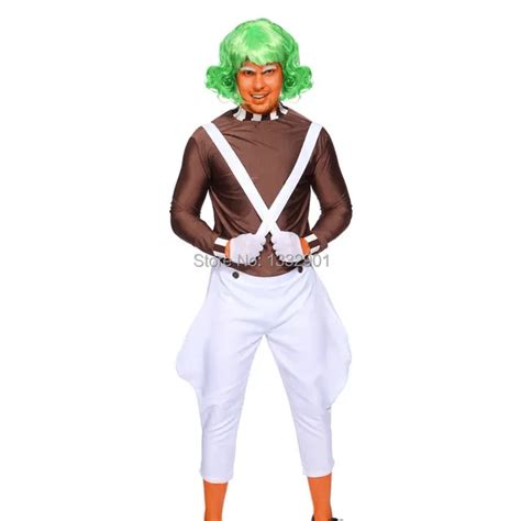 Mens Umpa Lumpa Oompa Loompa Overalls Costume Factory Worker Fancy ...