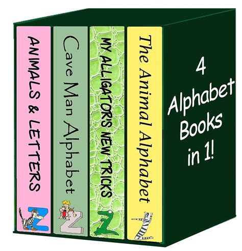 4 Alphabet Books In 1 Animals And Letters The Cave Man Alphabet My