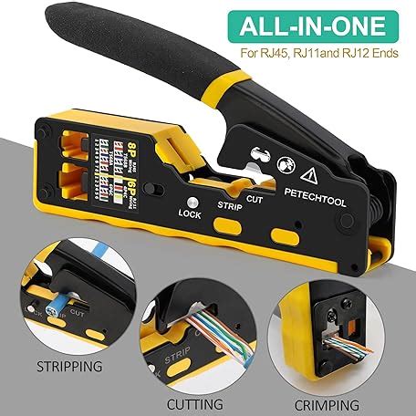 Mua Petechtool Rj Crimp Tool Pass Through Ethernet Crimping Tool Kit