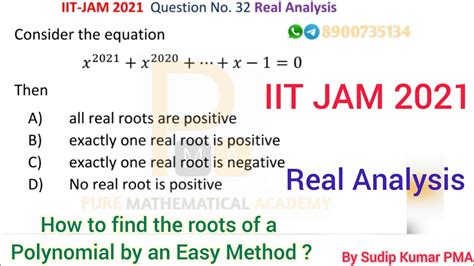 Iit Jam 2021 Mathematics Paper Solution Real Analysis Solution Q No