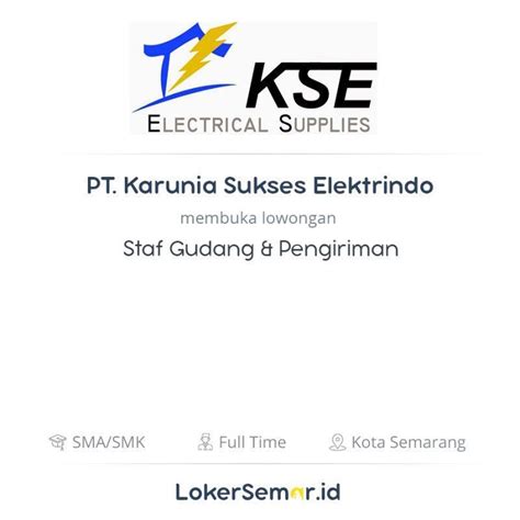 Lowongan Kerja Staf Gudang Dan Pengiriman Di Pt Karunia Sukses