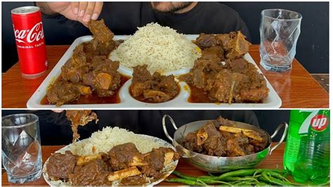 ASMR EATING SPICY TASTY MUTTON CURRY MUTTON GRAVEY FRIED MUTTON BEEF