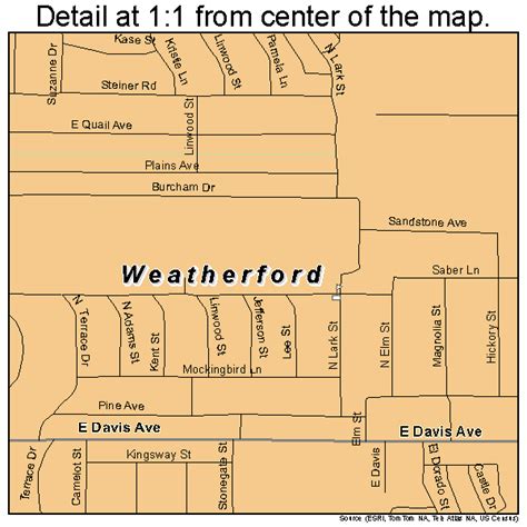 Weatherford Oklahoma Street Map 4079450