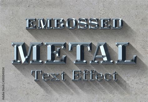 Modelo De Embossed Metal Text Effect Do Stock Adobe Stock