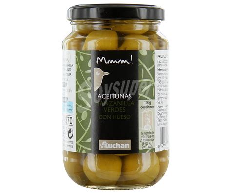 Alcampo Gourmet Aceitunas Manzanilla Gigantes Con Hueso 200 G