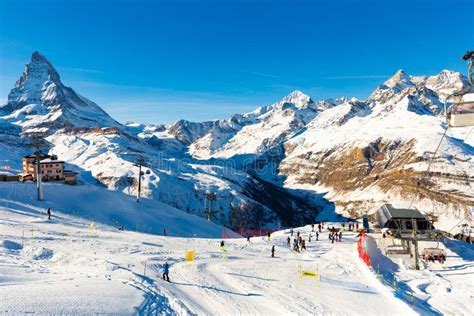 stunning view  matterhorn mountain  swiss alps stock image image