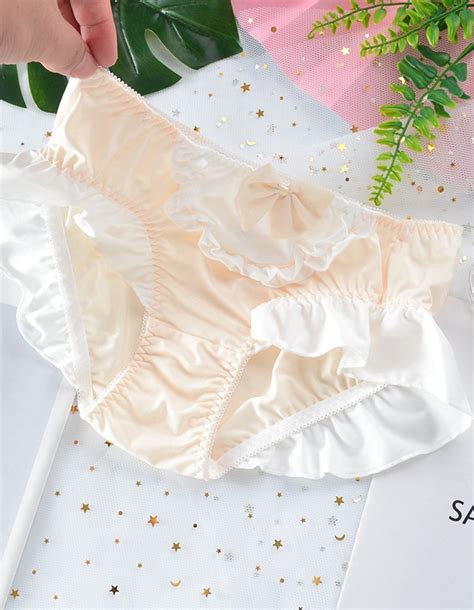 Sweet Milk Silk Mid Waist Bowknot Panties For Women Florashe