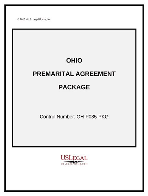 Premarital Agreements Package Ohio Form Fill Out And Sign Printable