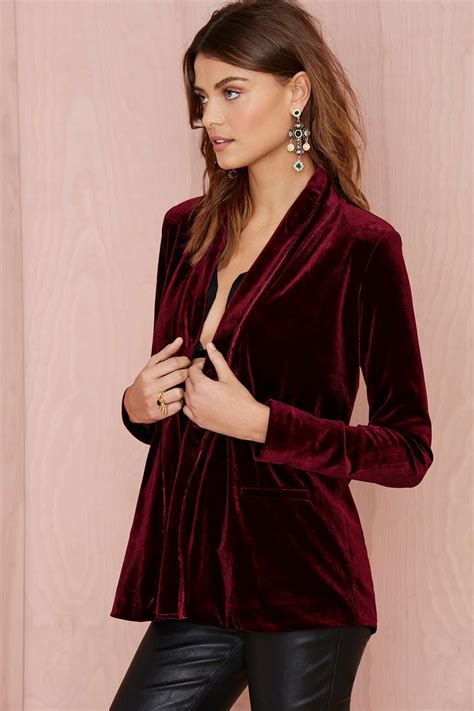 Velvet Lover Blazer Wine Velvet Fashion Fashion Velvet Blazer Outfit