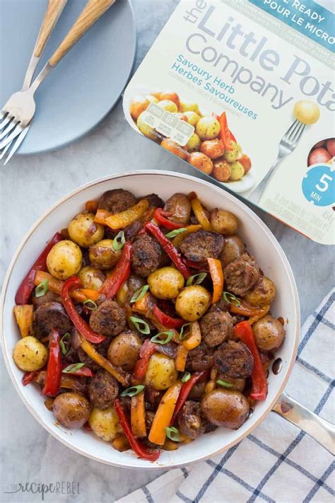 30 Minute Bbq Sausage Peppers And Potato Skillet Recipe