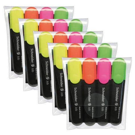 Teachersparadise Schneider® Job Highlighters Chisel Tip 4 Color