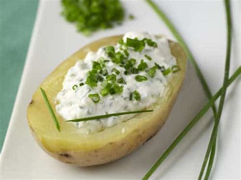 Pommes de terre froides fromage à la ciboulette