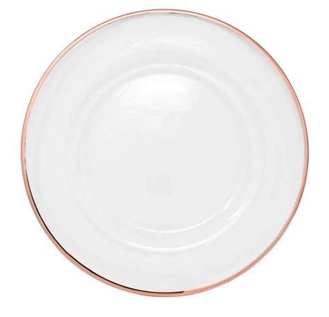 Rose Gold Rim Wedding Charger Plate Glass 33 Cm Diameter HOMEDELIGHT1234