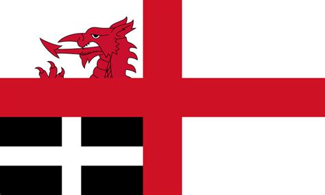 UK flag with England Wales & Cornwall : r/vexillology