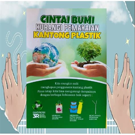 Jual Poster Cintai Lingkungan Poster Cintai Bumi Kurangi Pemakaian