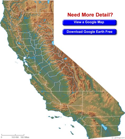 California Physical Map