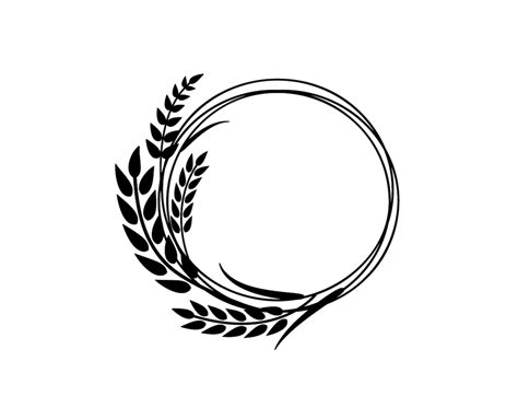 Wheat Wreath Svg Wheat Svg Circle Monogram Svg Files For Etsy