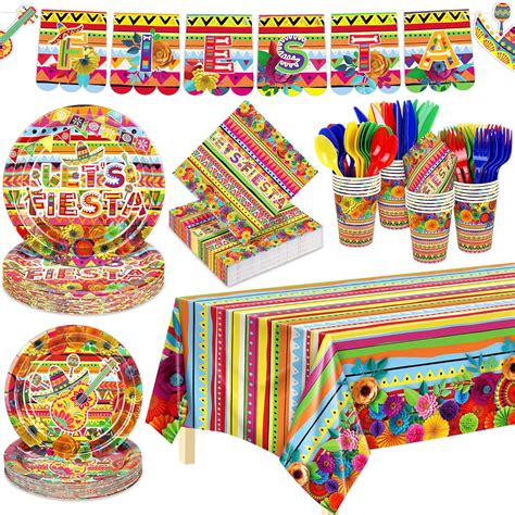 Amazon Durony Pcs Mexican Theme Party Tableware Set Mexican